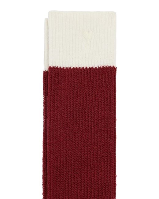 AMI Red Two-Tone Socks