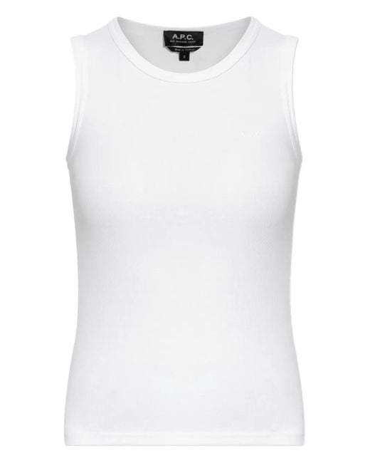 A.P.C. White Crew-Neck Tank Top