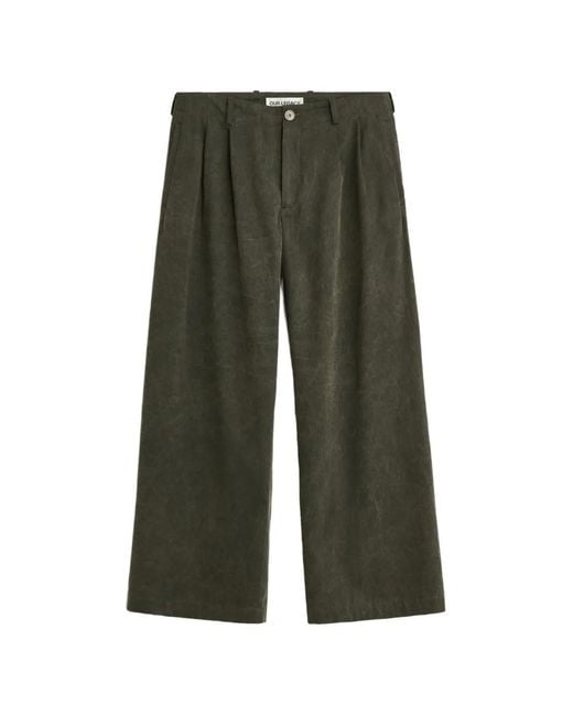 Our Legacy Green Pleated Wide-Leg Trousers for men