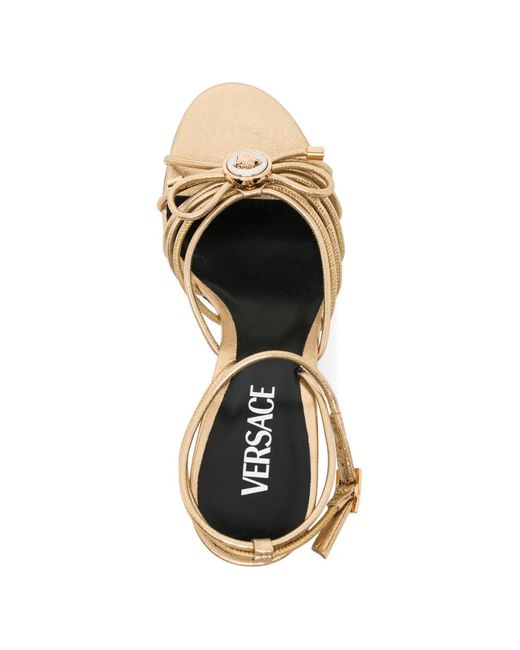 Versace Opera Bow Metallic Sandals 85 Mm