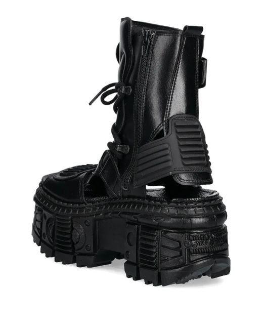New Rock Black Tank M-Bios107-V3 Lace-Up Platform Sandals for men