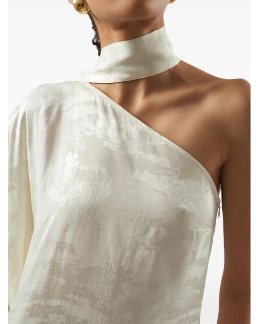 Taller Marmo White Ubud Toile One-Shoulder Maxi Dress