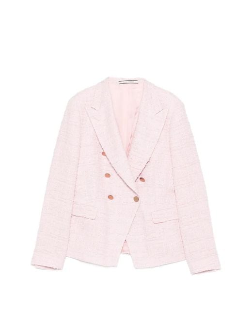 Tagliatore Pink Double-Breasted Blazer