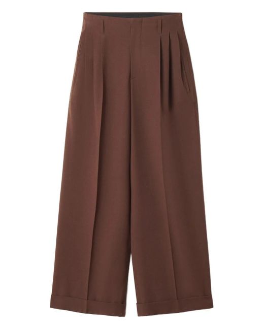 Lanvin Brown Pleated-Front Trousers for men