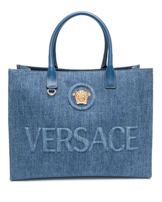 Versace Medusa Denim Tote Bag in Black Lyst Australia