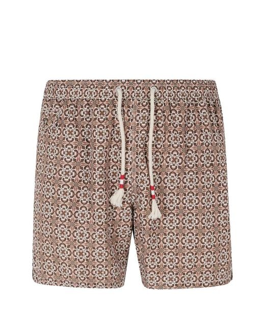 Mc2 Saint Barth Brown Short De Bain À Imprimé Graphique for men