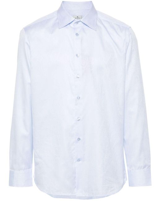 Etro White Paisley-pattern Cotton Shirt for men