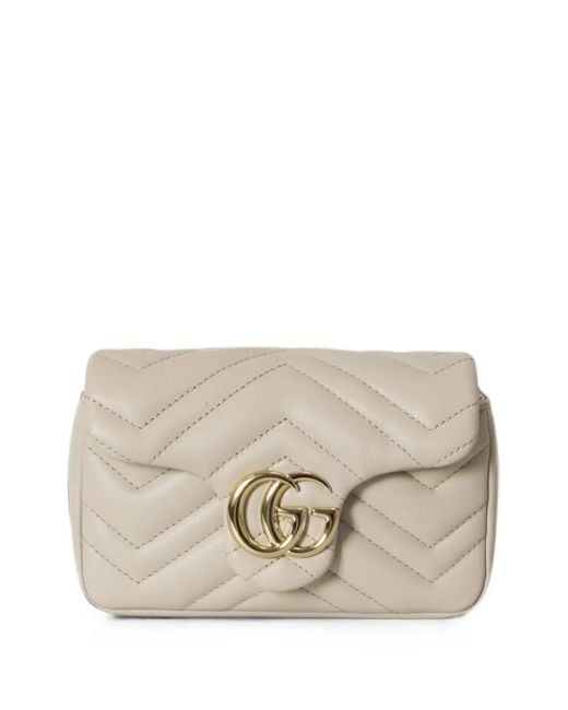 Gucci Natural Gg Marmont Mini Shoulder Bag
