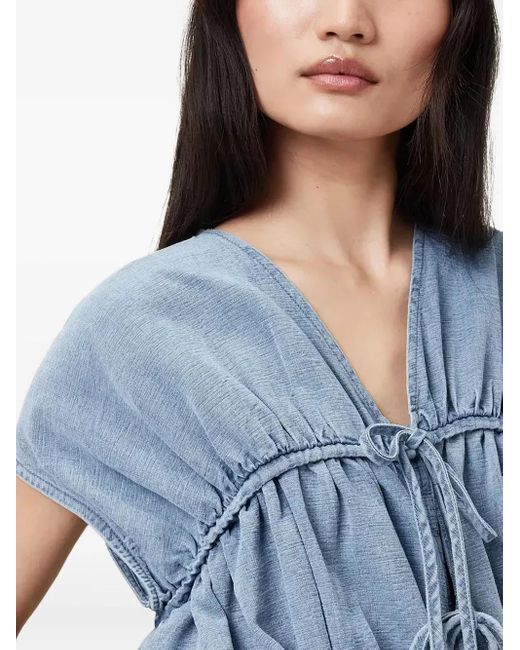 Top Remy con volantes AllSaints de color Blue