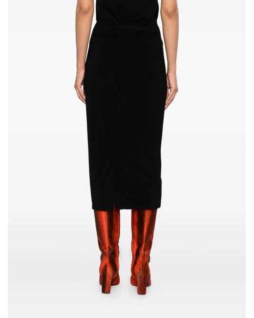 Norma Kamali Black Midi Pencil Skirt