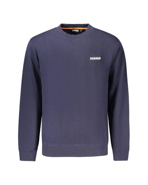 Napapijri Blue Basi Logo-Patch Sweater for men