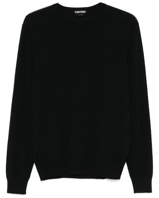 Tom Ford Black Fine-Knit Sweater for men