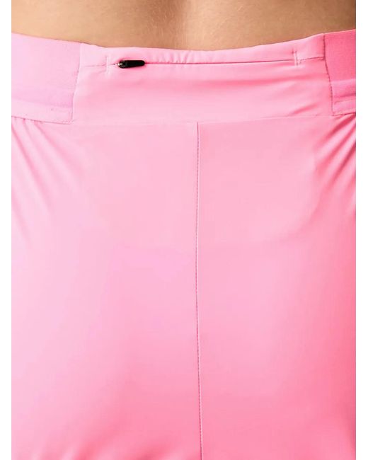 EA7 Pink Layered Logo-Print Shorts