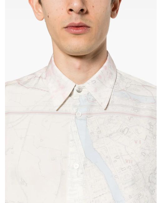 OAMC White Map-Print Shirt for men