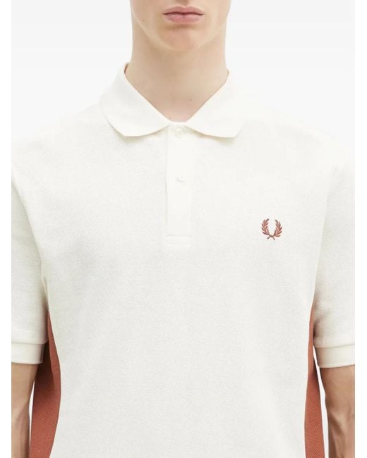 メンズ Fred Perry パネル ポロシャツ White