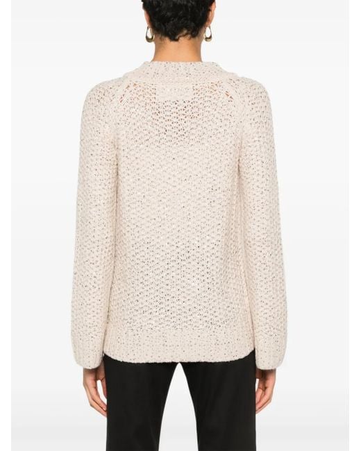 Ermanno Scervino Natural Pullover Mit Kristallen