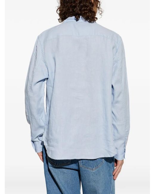 AllSaints Blue Loom Long-Sleeved Shirt for men