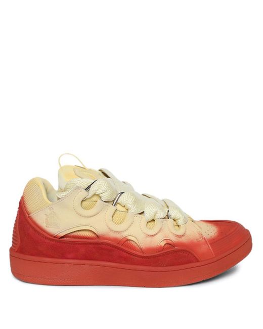 Lanvin Red Curb Radiant Spray-effect Sneakers for men