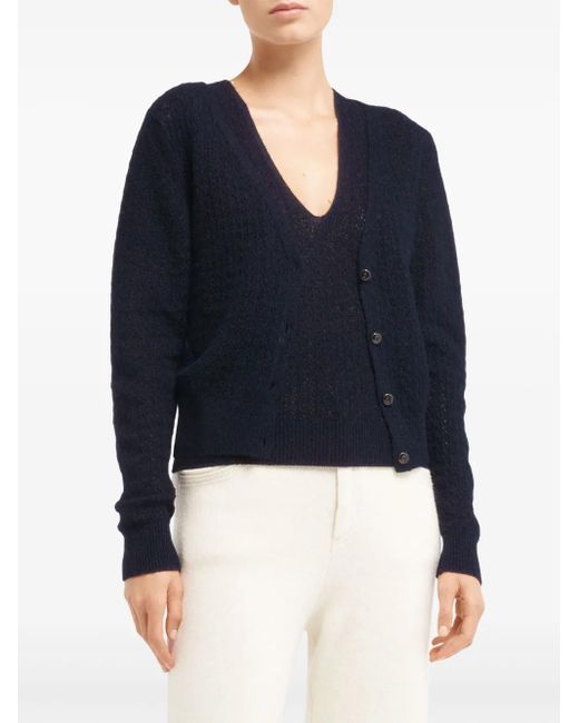 Barrie Blue V-neck Cashmere Cardigan