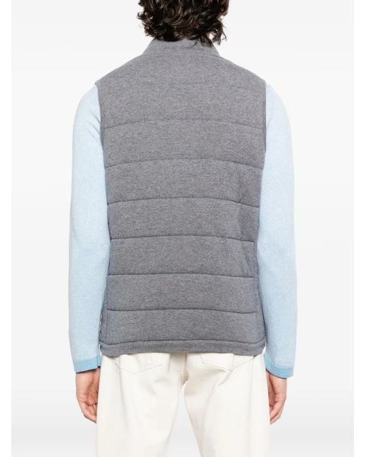 N.Peal Cashmere Gray Mall Zipped Vest for men