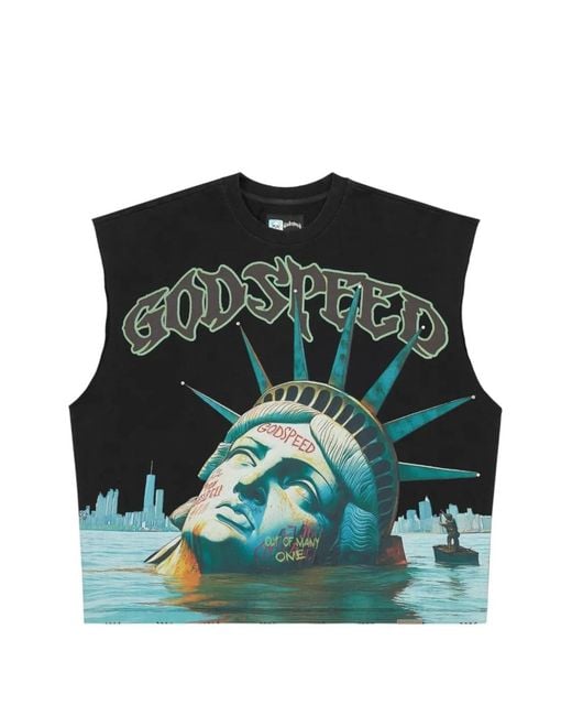 Godspeed Green Sunken Liberty Graphic-Print Tank for men