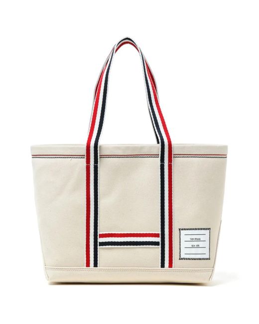 Thom Browne White Double Face Canvas Small Tool Tote
