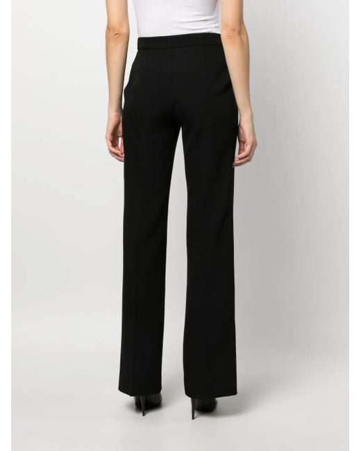 Moschino Black High-Rise Straight-Leg Trousers