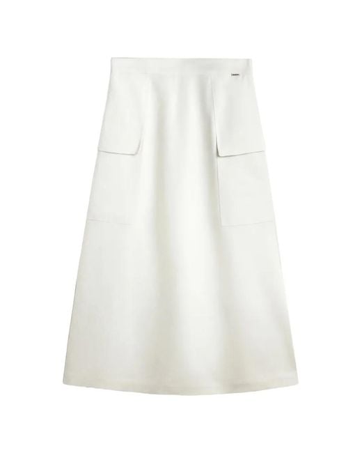 Ecoalf White Joy Pocket Midi Skirt