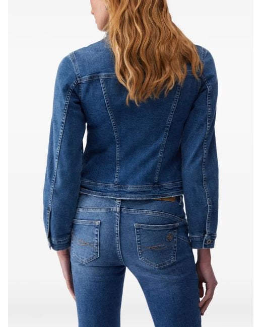 Liu Jo Blue Zip-Up Denim Jacket
