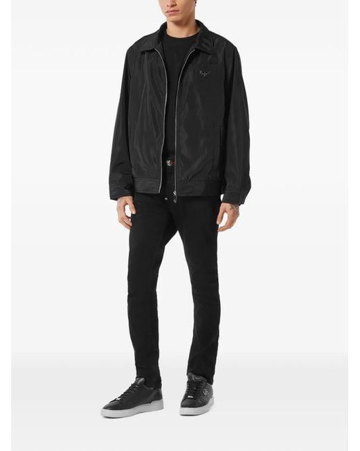 Philipp Plein Black Zip-Up Jacket for men