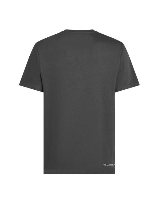 Karl Lagerfeld Black Logo-Patch T-Shirt for men