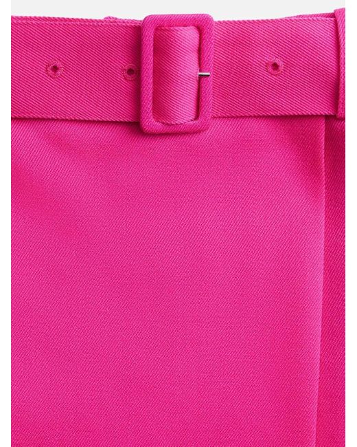 Jupe Mi-Longue À Taille Ceinturée AMI en coloris Pink