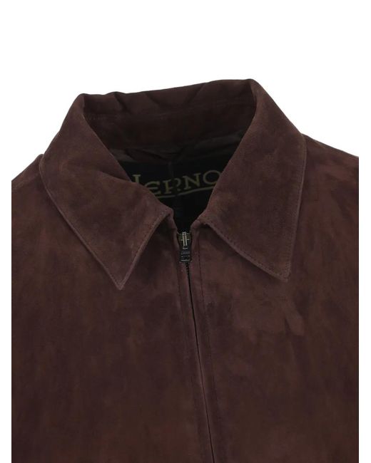 Herno Brown Zip-Up Jacket for men