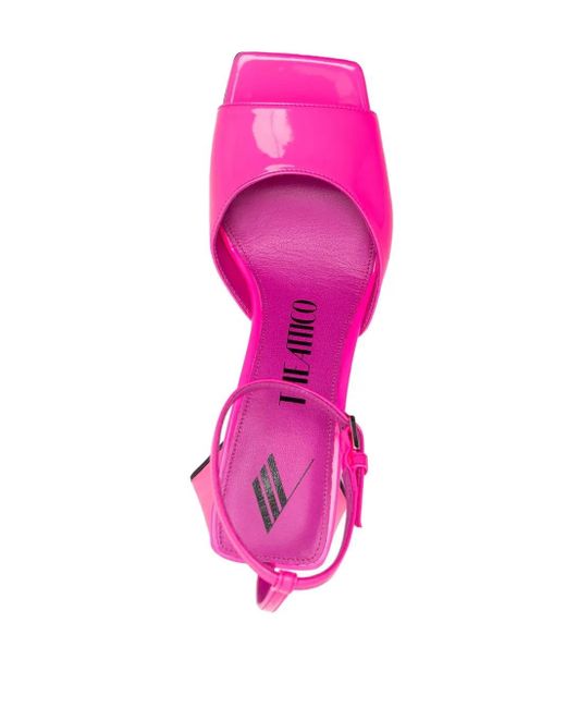 The Attico Pink Piper Synthetic Patent Heel Sandals