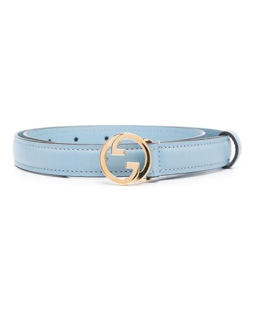 Cintura con fibbia G di Gucci in Blu | Lyst