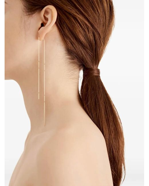 Shihara White Construction Lines Chain-Link Earring