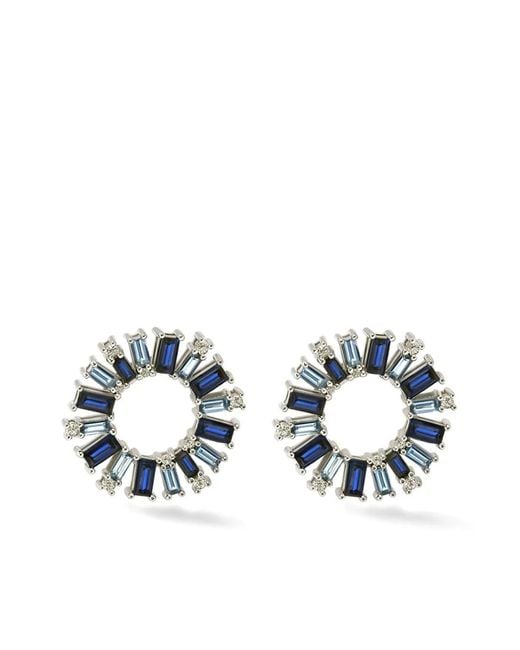 Lark & Berry Blue Sterling Dahlia Sapphire Earrings