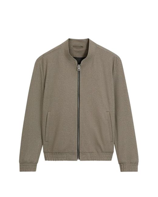 HUGO Brown Zip-Up Bomber Jacket for men