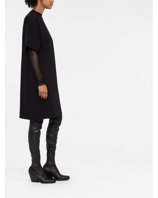 Balenciaga Black Hourglass Cotton T-Shirt Dress