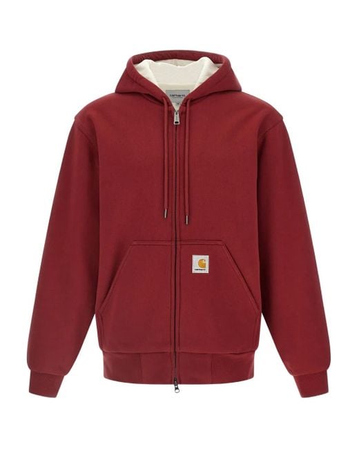 Hoodie Active À Fermeture Zippée Carhartt pour homme en coloris Red