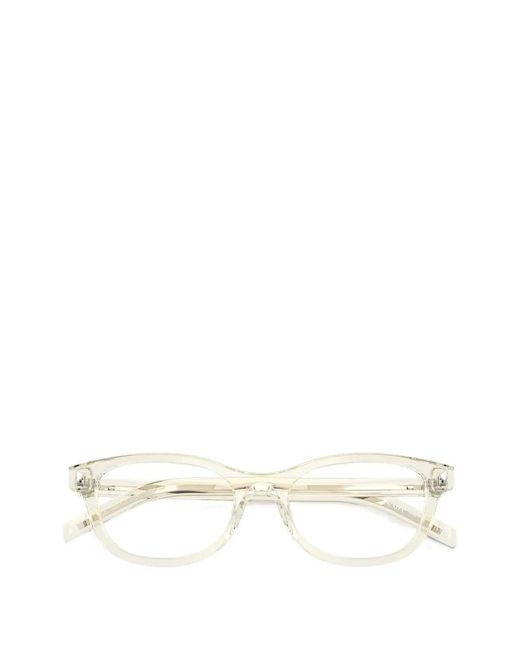 Prada White Brille Mit Eckigem Gestell
