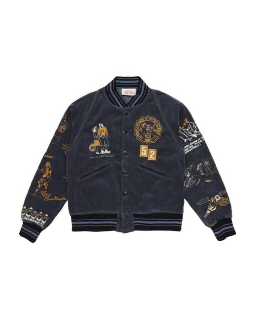 Samuel Zelig Blue Varsity Corduroy Jacket for men