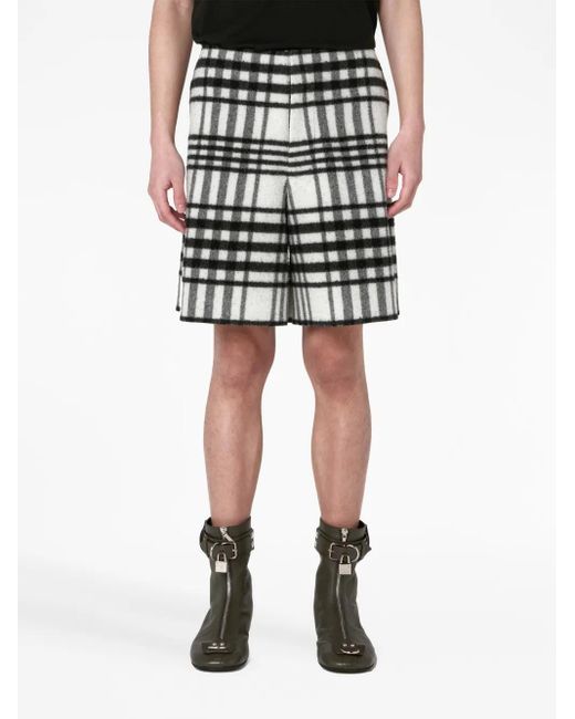 J.W. Anderson Gray Tartan-Check Wide-Leg Shorts