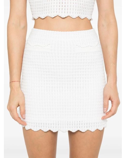 Sandro オープンニット ミニスカート White