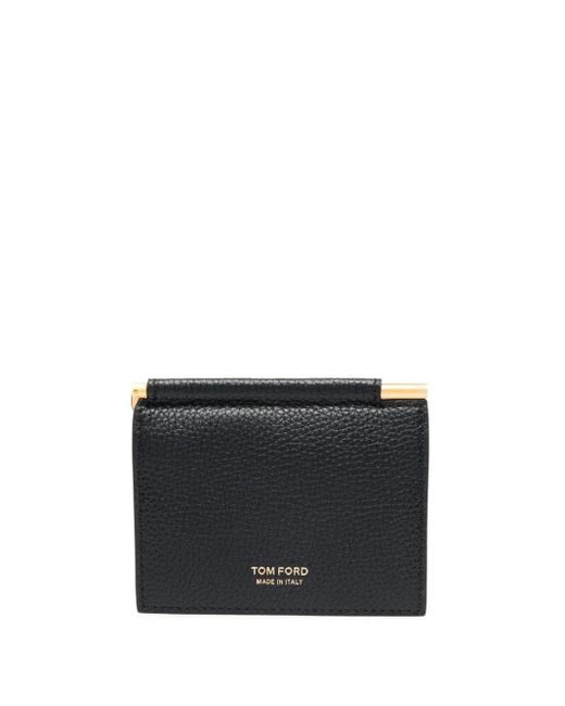 Tom Ford Logo-stamp Grained-leather Wallet in Black for Men | Lyst