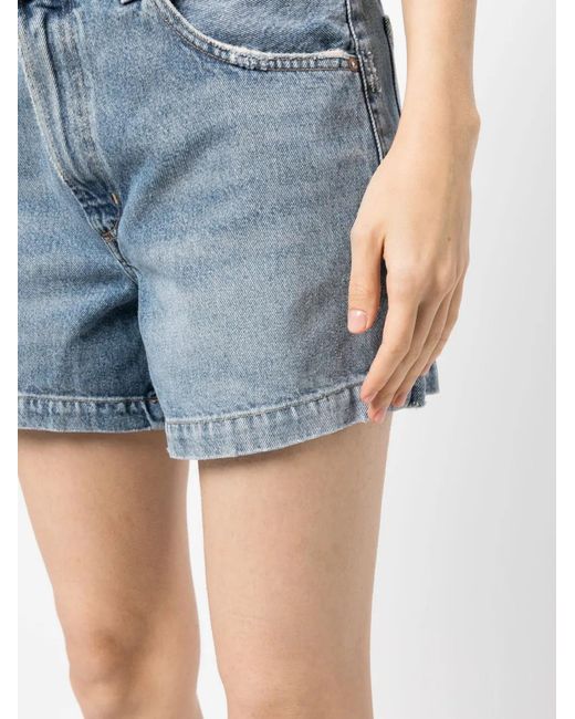Agolde Blue Magda Denim Short Shorts