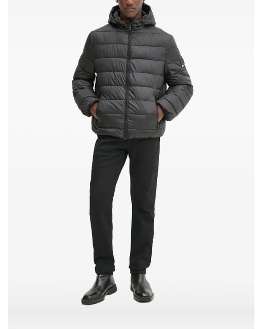 Karl Lagerfeld Gesteppte Kapuzenjacke in Black für Herren
