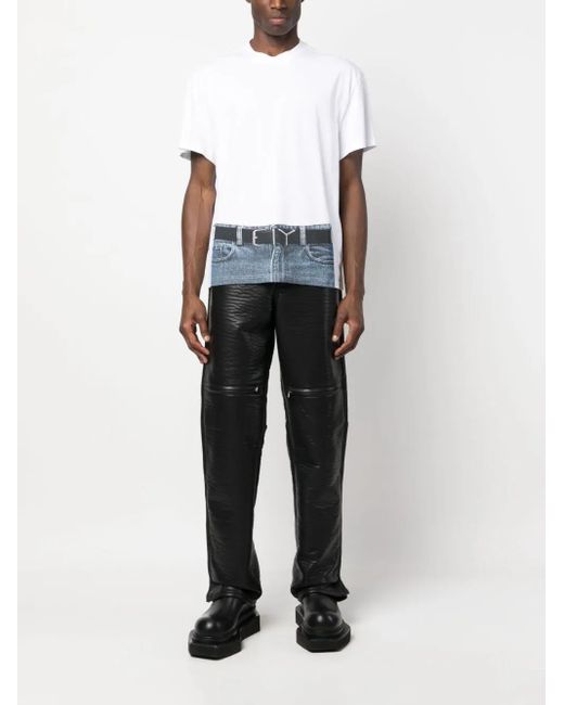 Y. Project White Trompe L'Oeil Belt-Print T-Shirt for men
