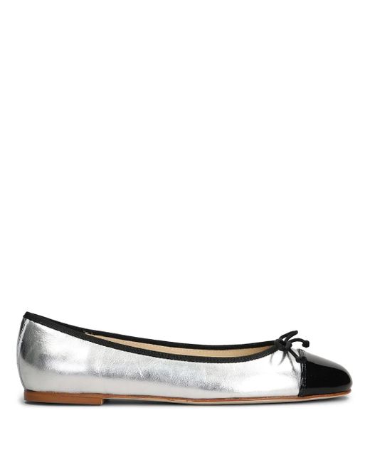 Fabio Rusconi White Metallic Ballet Flats