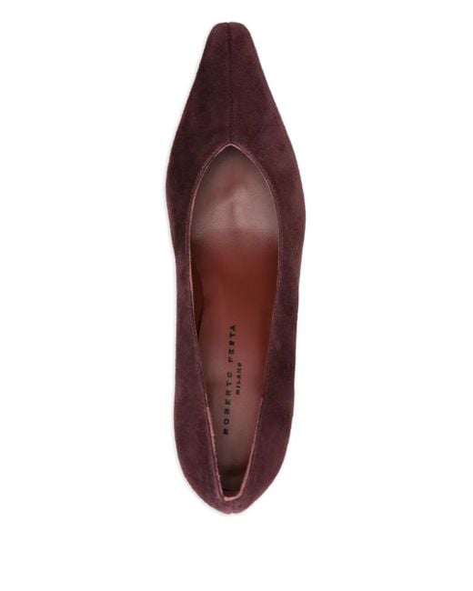 Roberto Festa Brown 70Mm Pointed-Toe Suede Pumps